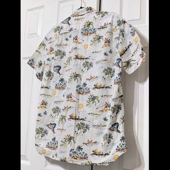 J.Crew Men's Slim Fit Button-Up Shirt Large 100% Cotton Hawaiian Tropical Print - Picture 15 of 15